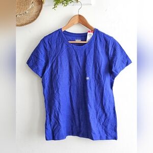 Basic Editions Royal Blue Textured Tee NWT Medium Short Sleeve Casual Top